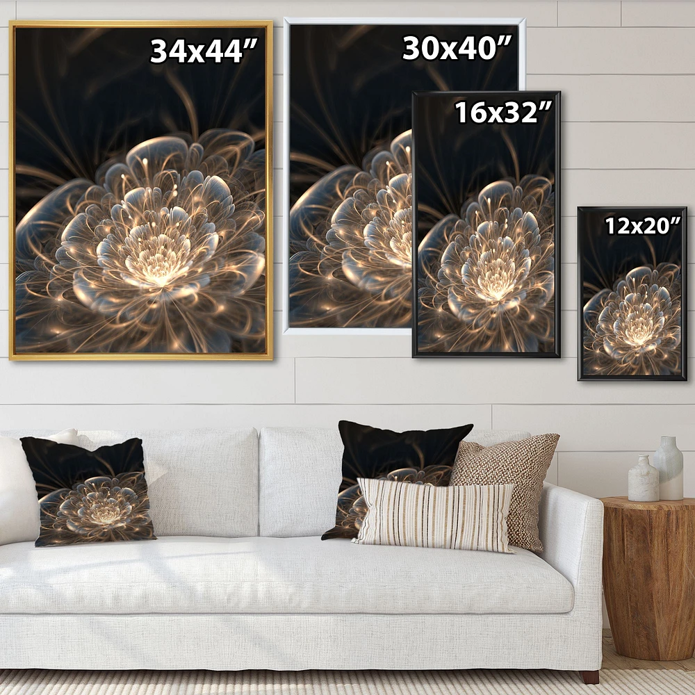 Toile imprimée « Fractal Flower with Golden Rays »