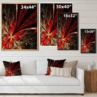 Fractal Flower Yellow and Red  Wall Art