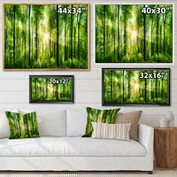 Forest with Rays of Sun Panorama  Wall Art