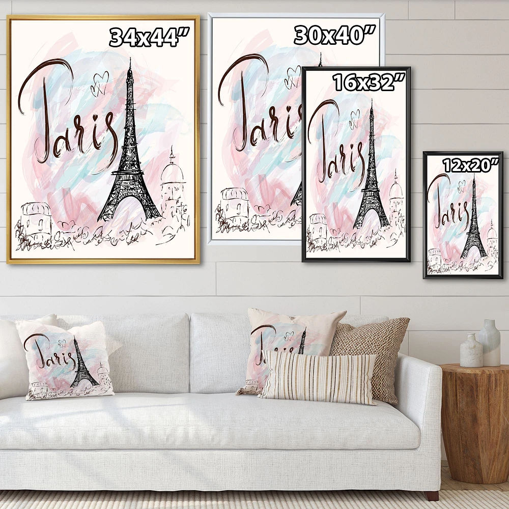 with Paris Eiffel Tower  FrenchWall Art