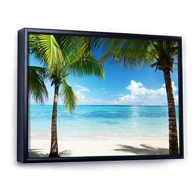 Palm Trees and Sea  Canvas Wall Art