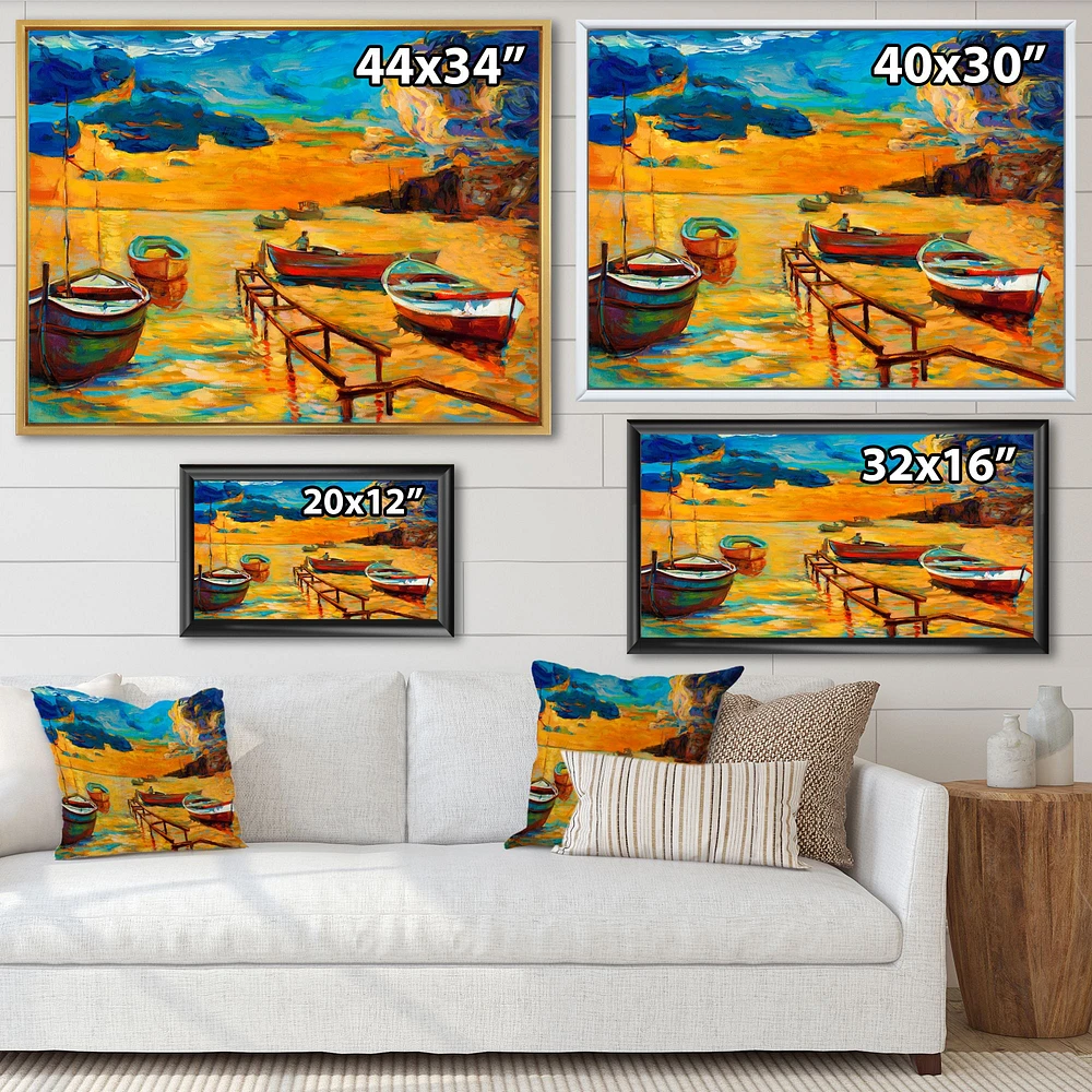 Boats Beautiful Sea  Wall Art