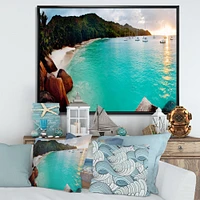 Tropical Beach with Blue Waters  Wall Art