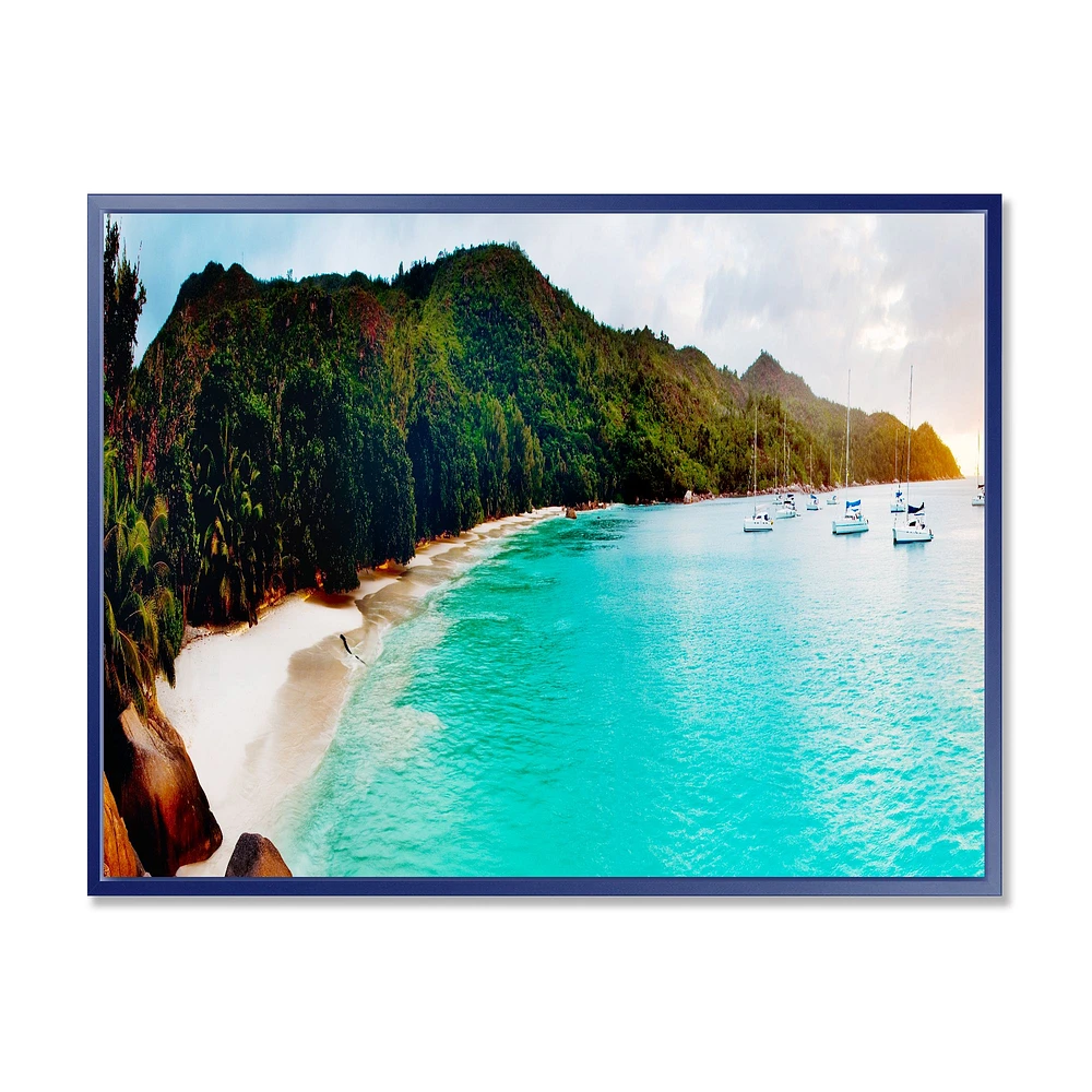 Tropical Beach with Blue Waters  Wall Art