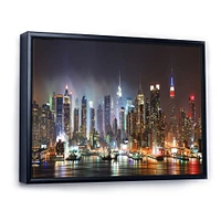 Lit NYC Manhattan Skyline  Canvas Print