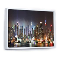 Lit NYC Manhattan Skyline  Canvas Print