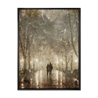 Toile imprimée « Couple Walking Night Lights »