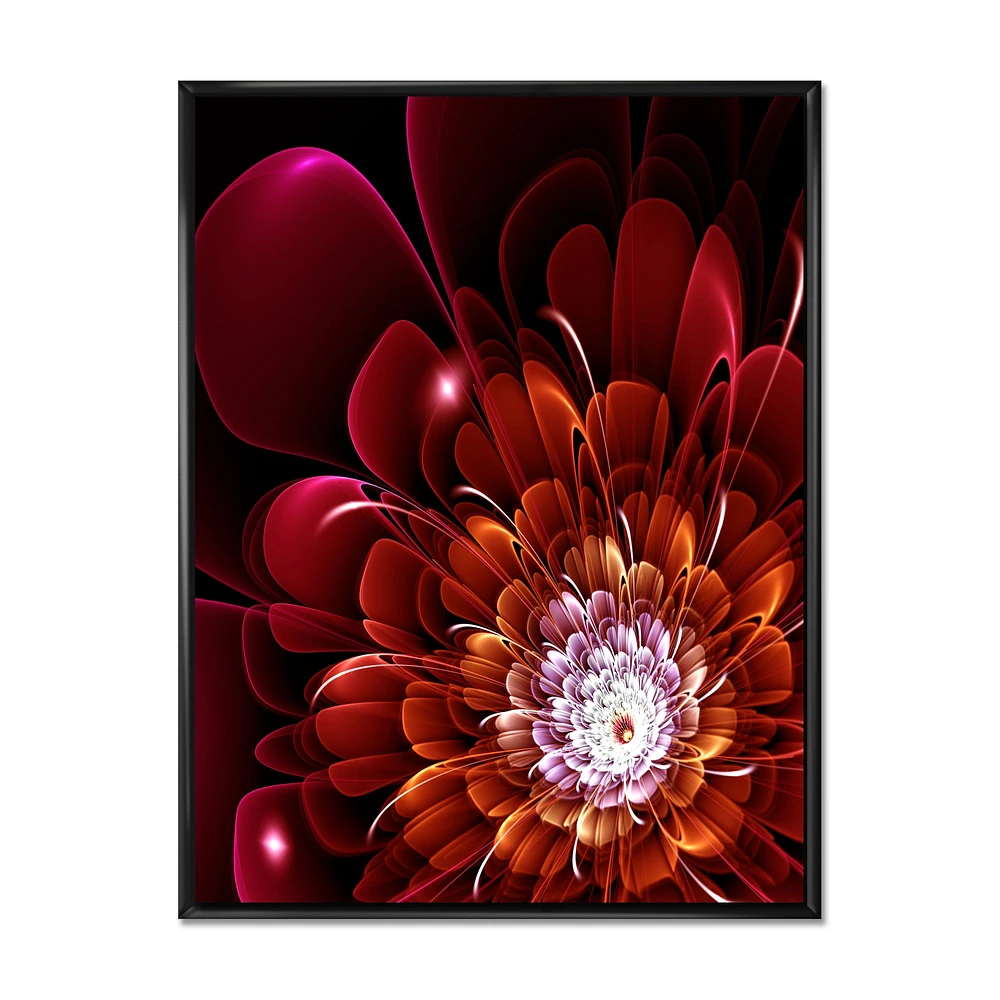 Toile « Fractal Red and Yellow Flower »