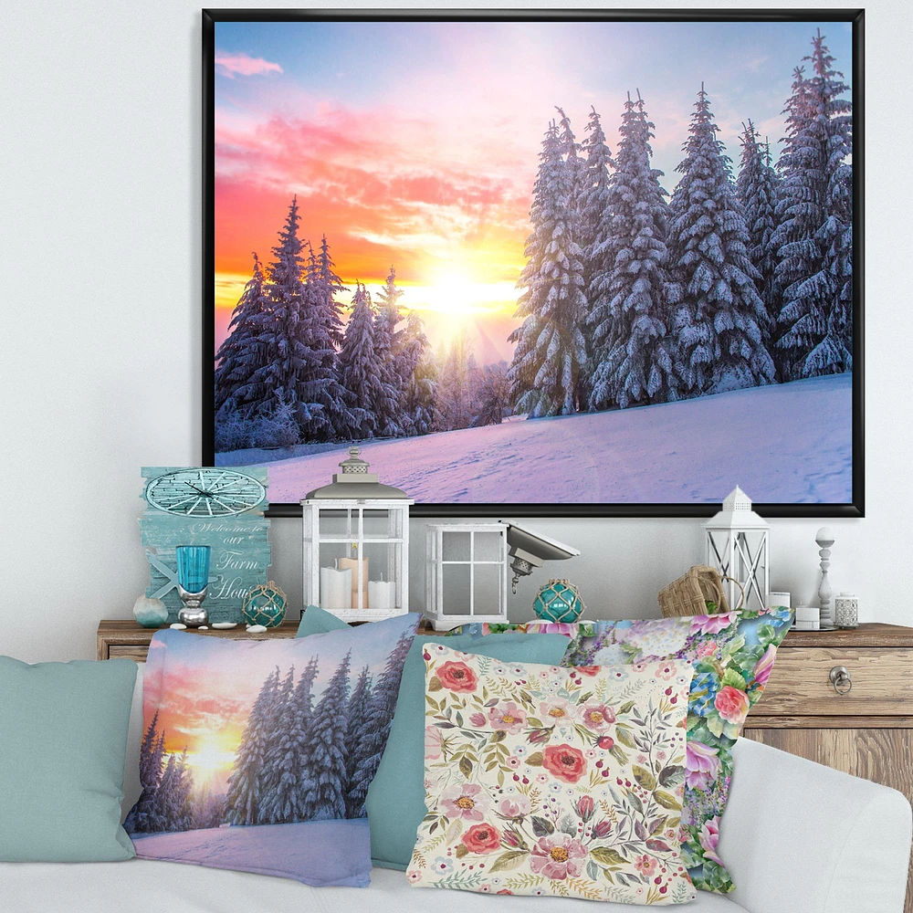 Winter Sunset Bulgaria  Wall Art