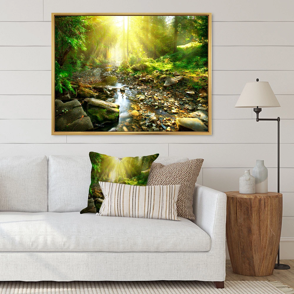 Mountain Stream Forest  Wall Art