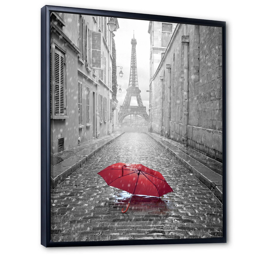 Toile  imprimée « Eiffel View from Paris Street » rectangulaire