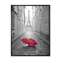 Toile  imprimée « Eiffel View from Paris Street » rectangulaire