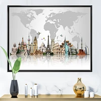 Famous Monuments Across World  Art Canvas Print