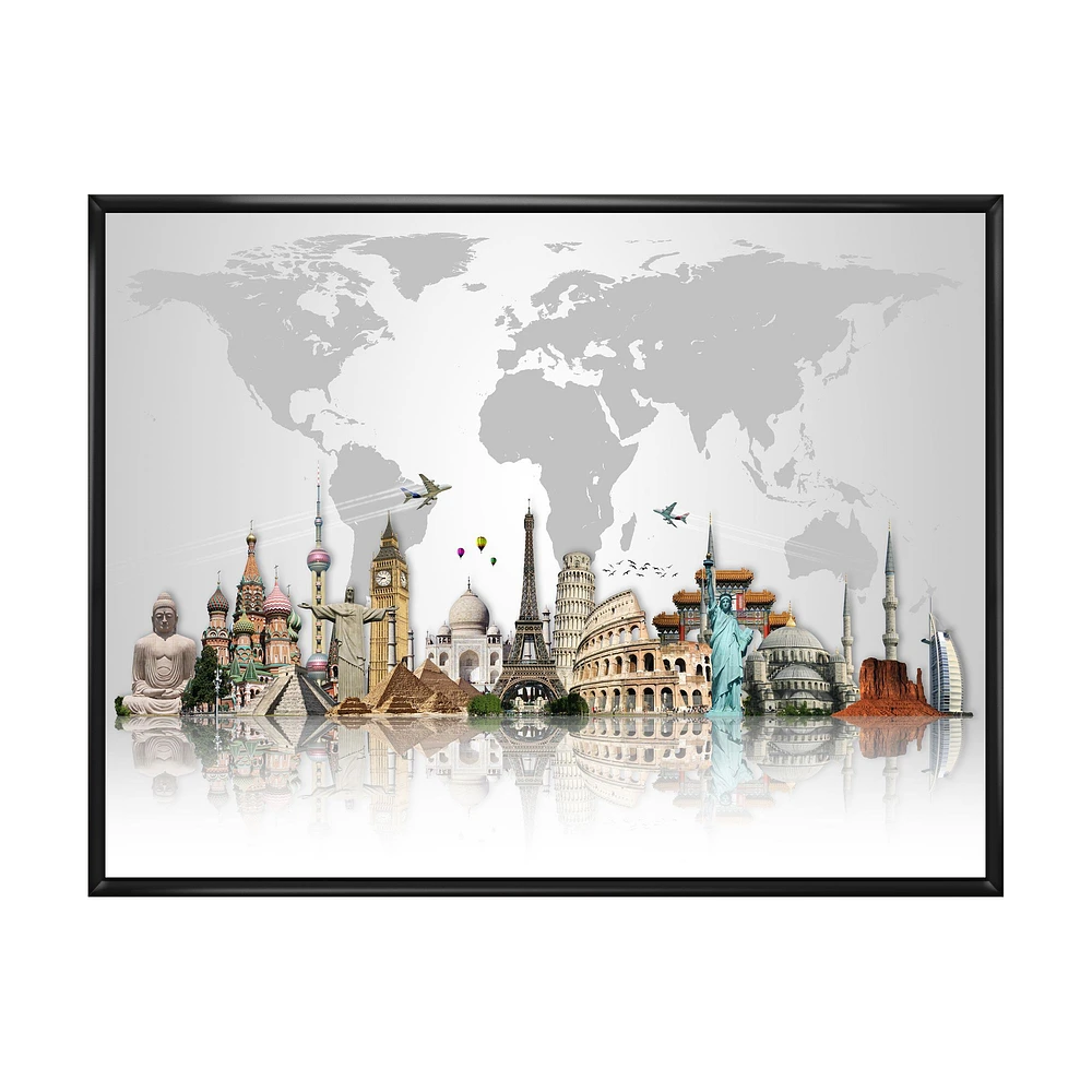 Famous Monuments Across World  Art Canvas Print