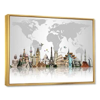 Famous Monuments Across World  Art Canvas Print