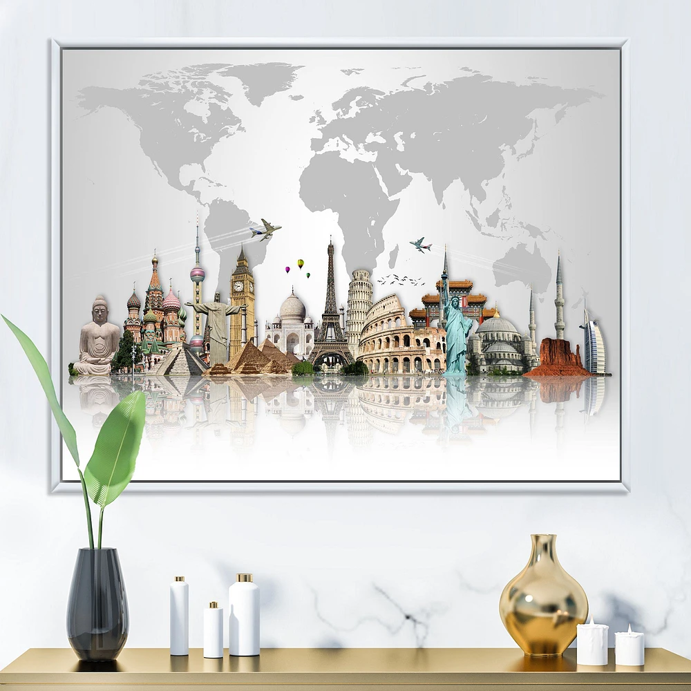 Famous Monuments Across World  Art Canvas Print