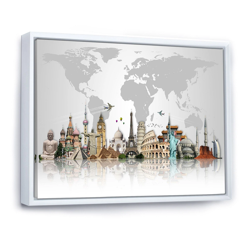 Famous Monuments Across World  Art Canvas Print