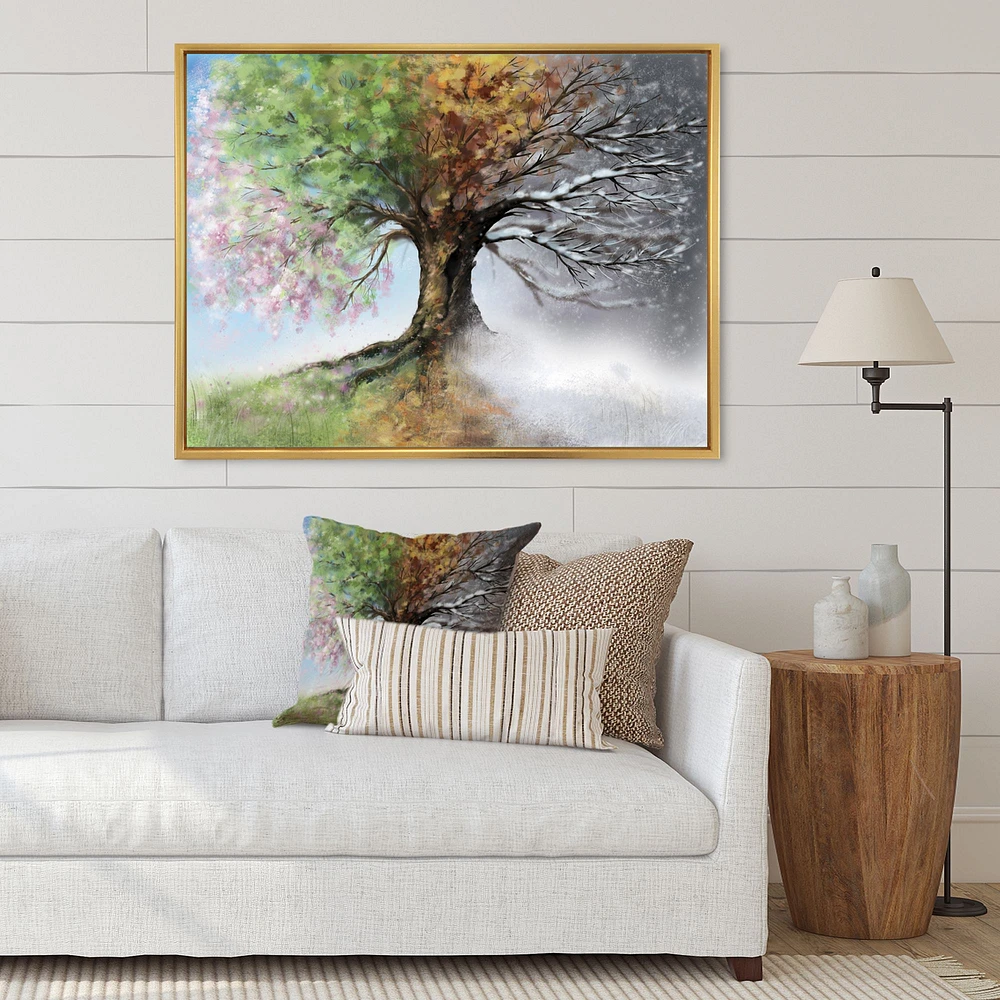 Four Seasons Tree Canvas Art Print