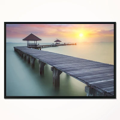 Wooden Sea Bridge and Sunset  Wall Art