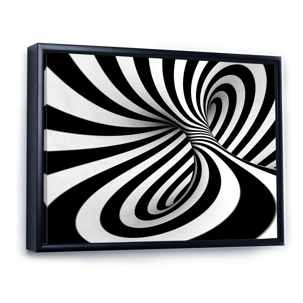 Spiral Black and White  Art Canvas Print