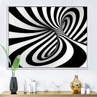 Spiral Black and White  Art Canvas Print