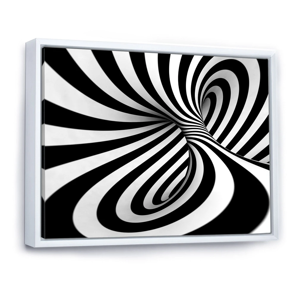 Spiral Black and White  Art Canvas Print