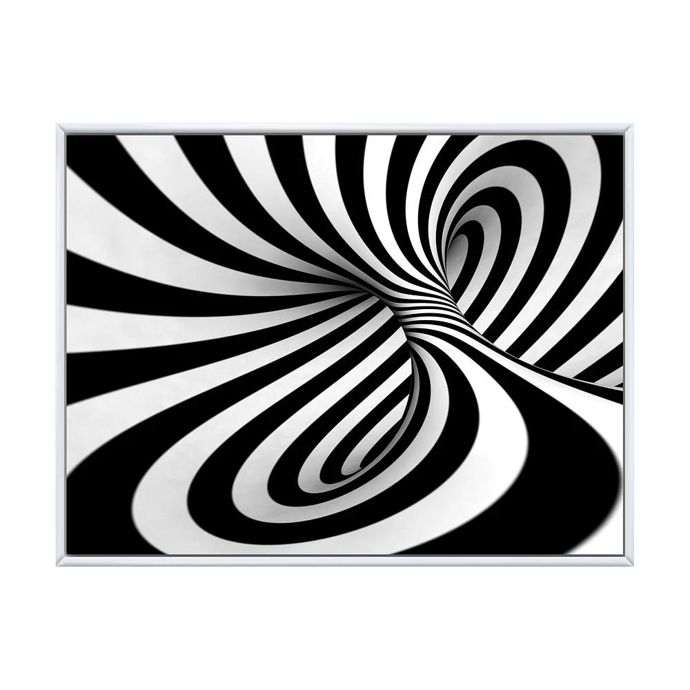 Spiral Black and White  Art Canvas Print