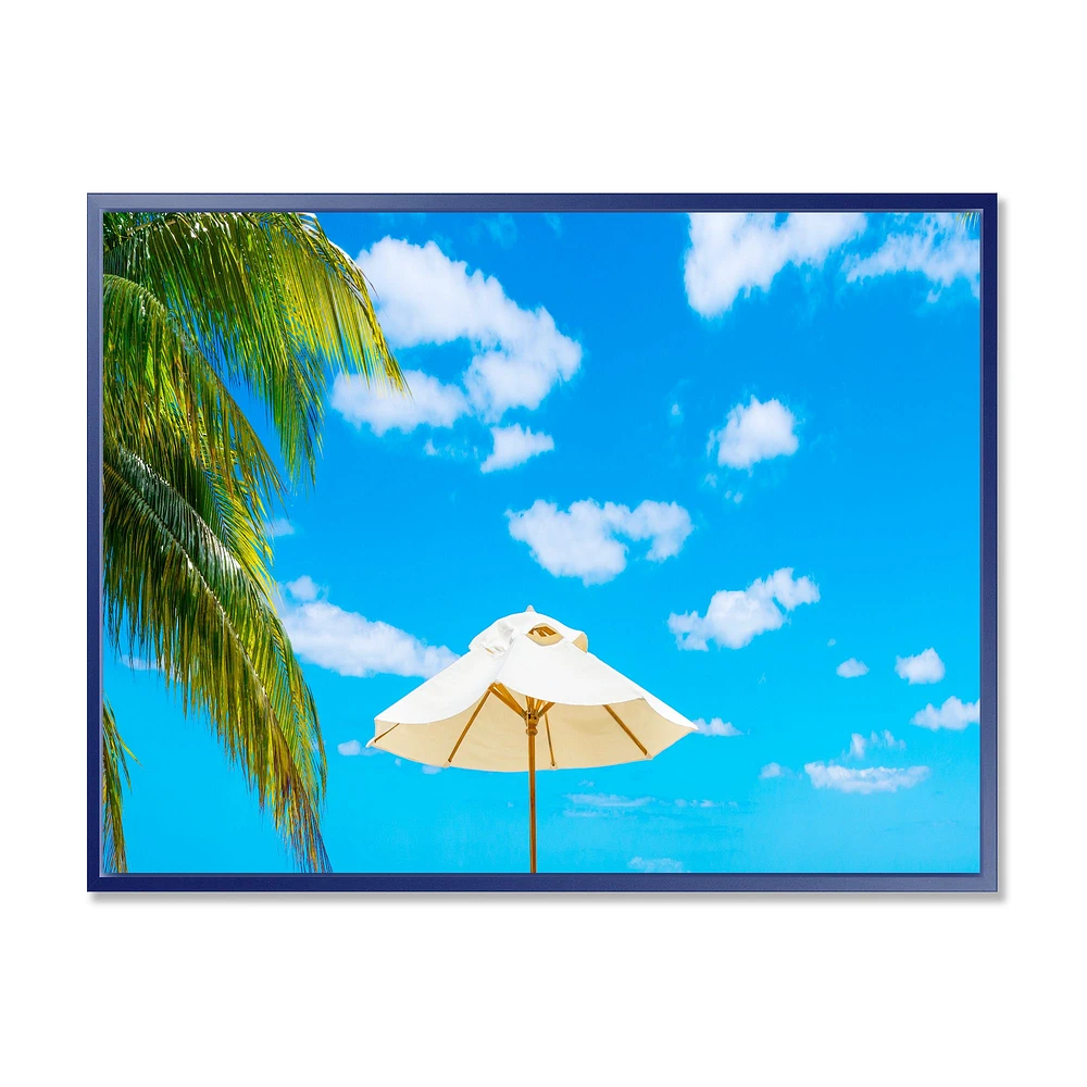 Turquoise Beach with Chairs  Canvas Print