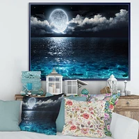 Toile imprimée « Romantic Full Moon Over Sea