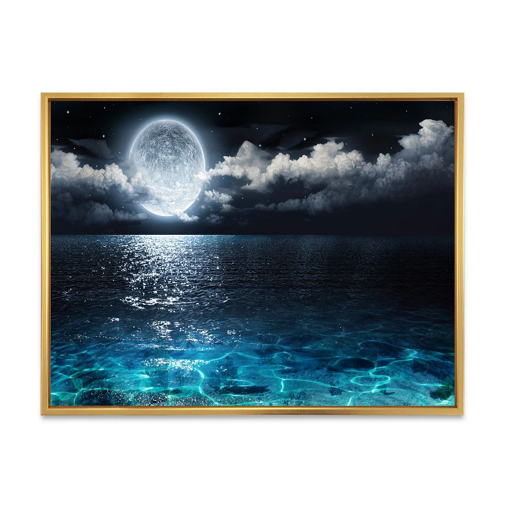 Toile imprimée « Romantic Full Moon Over Sea