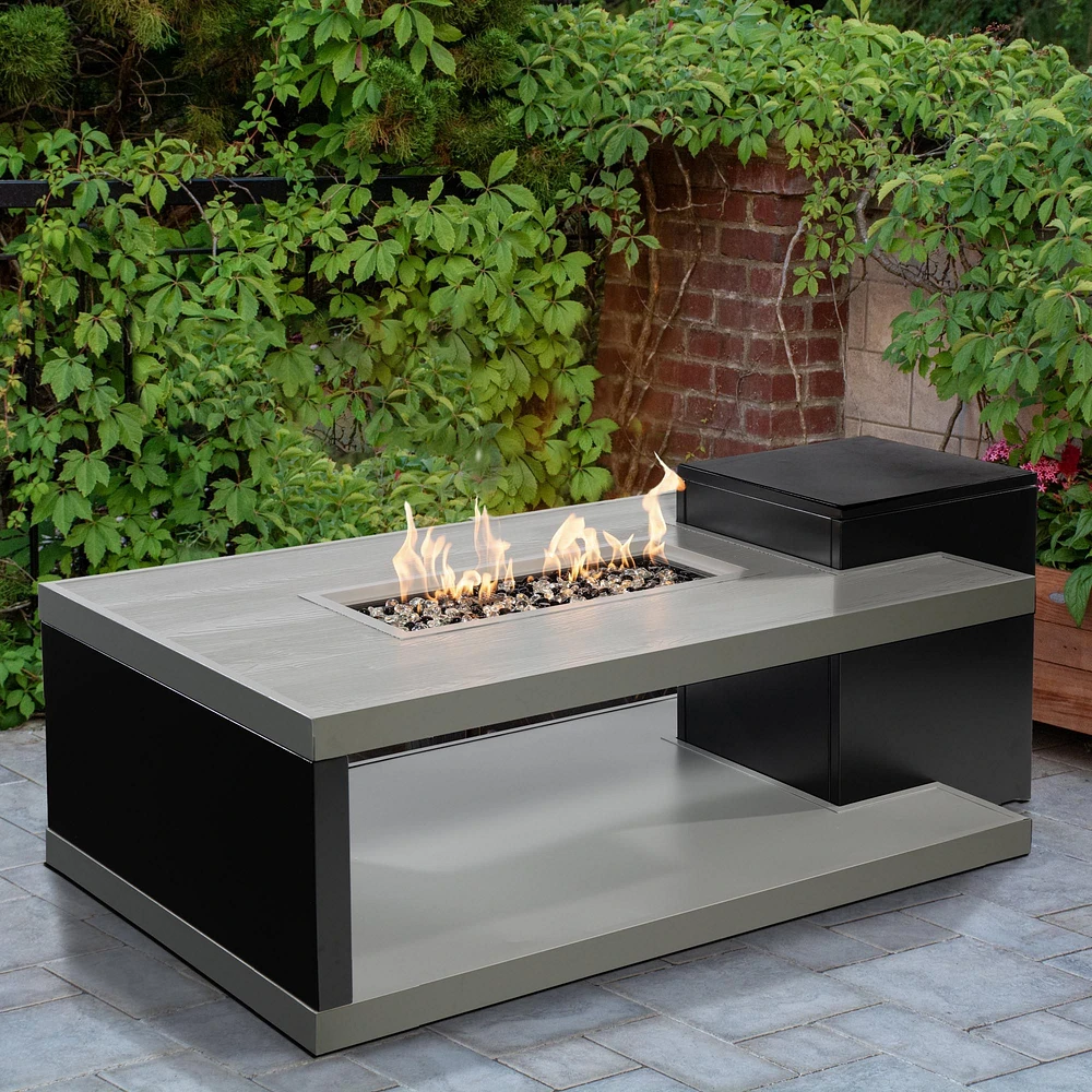 Paramount Dray Rectangular Aluminum Convertible Fire Table