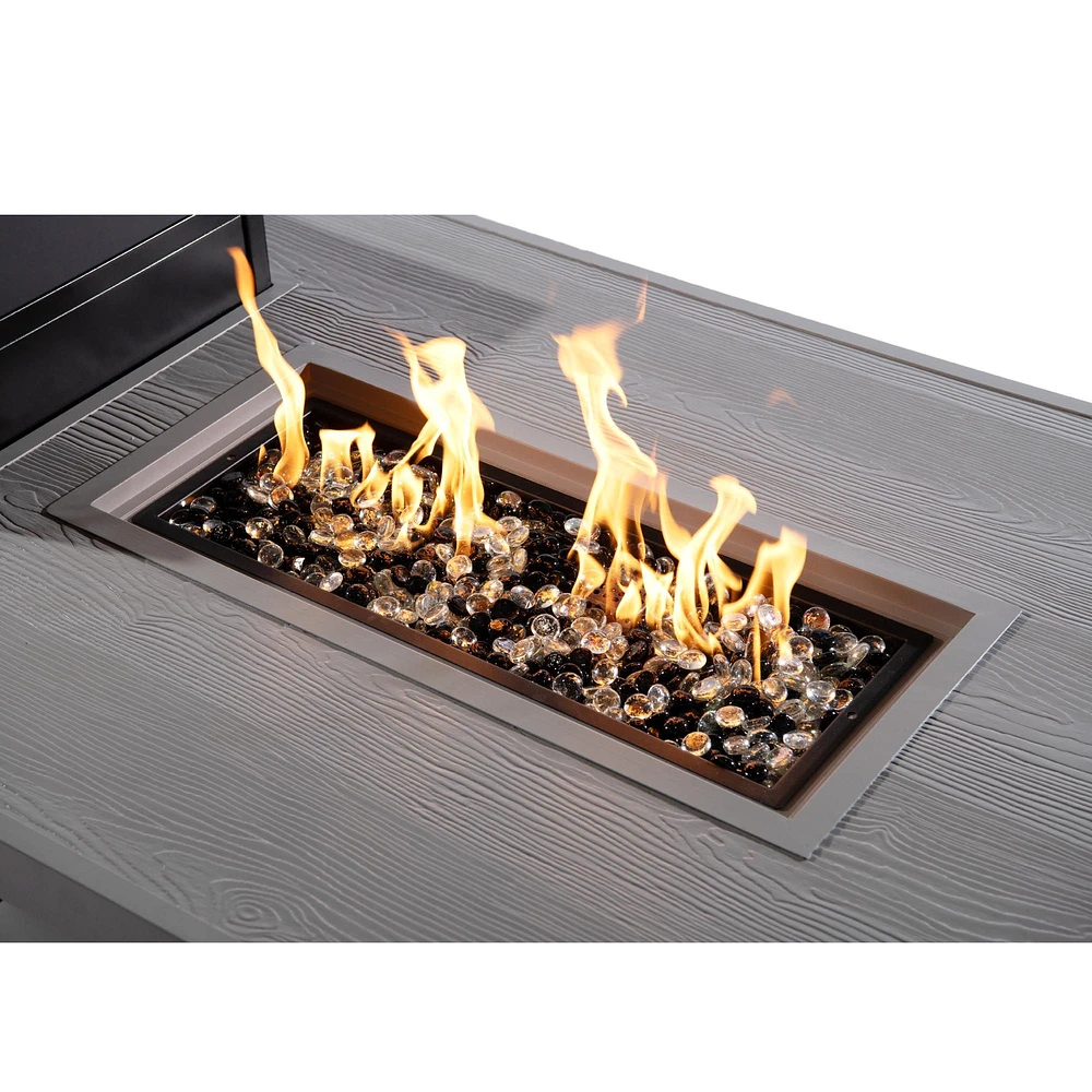 Paramount Dray Rectangular Aluminum Convertible Fire Table