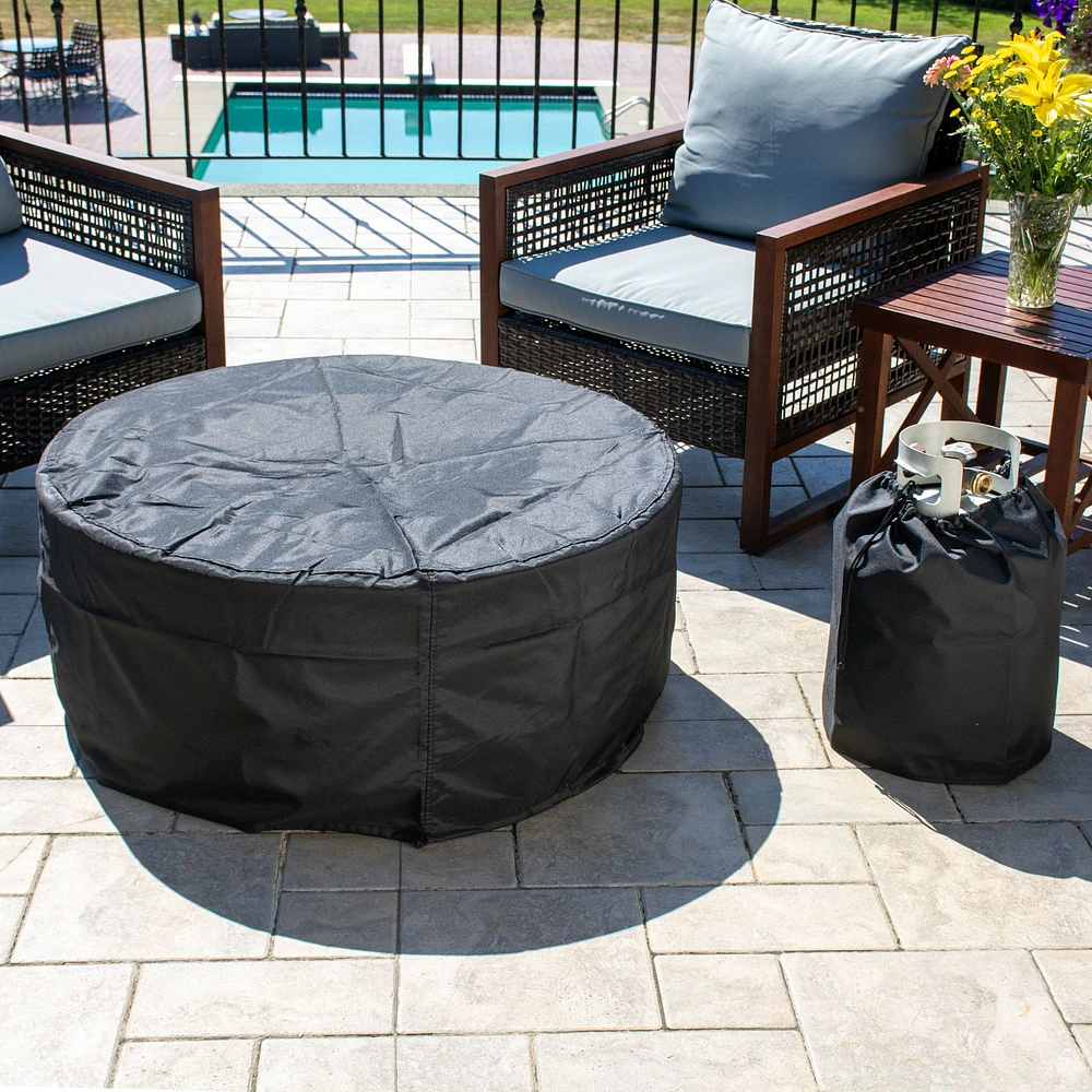 Paramount Genesis Concrete Look Aluminum Convertible Fire Table, Round
