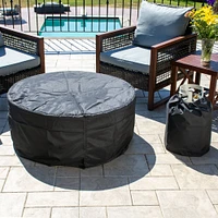Paramount Genesis Concrete Look Aluminum Convertible Fire Table, Round
