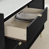 Hype 6-Drawer Black Oak and Faux Marble Double Dresser by South Shore Furniture