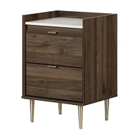 Hype Natural Walnut and Faux Marble Nightstand by South Shore Furniture