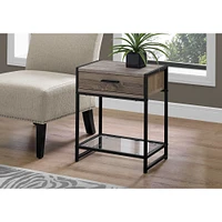 Compact Accent Table with Tempered Glass Shelf