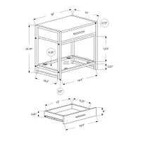 Compact Accent Table with Tempered Glass Shelf