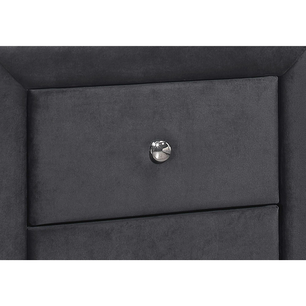 Upholstered Nightstand - Dark grey