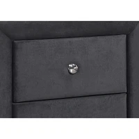 Upholstered Nightstand - Dark grey