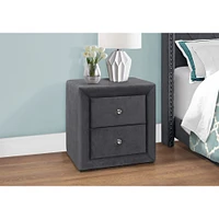 Upholstered Nightstand - Dark grey