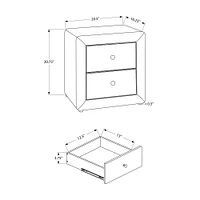 Upholstered Nightstand - Dark grey