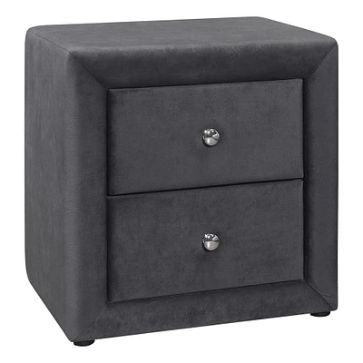Upholstered Nightstand - Dark grey