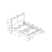 Leather Upholtered Bed Frame - Double