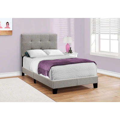 Low Platform Linen Bed Frame - Twin