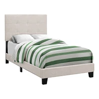 Low Platform Linen Bed Frame - Twin