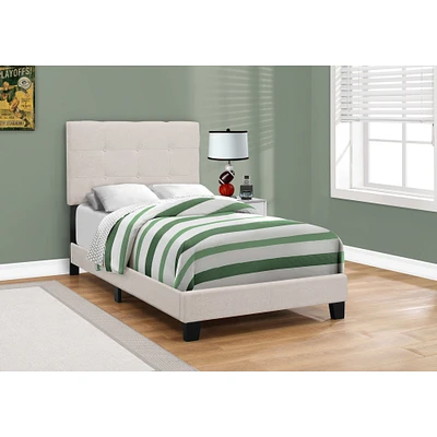 Low Platform Linen Bed Frame - Twin