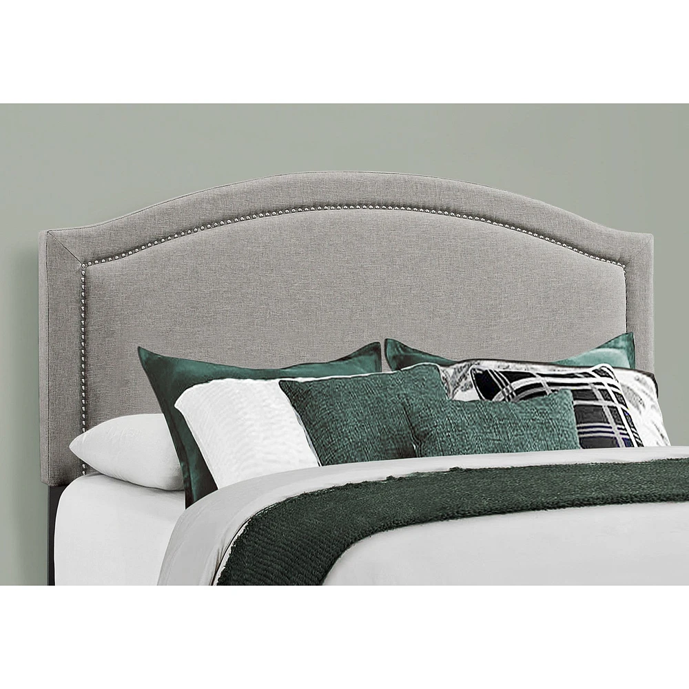 Arched Elegant Nailhead Trim Bed Frame - Queen