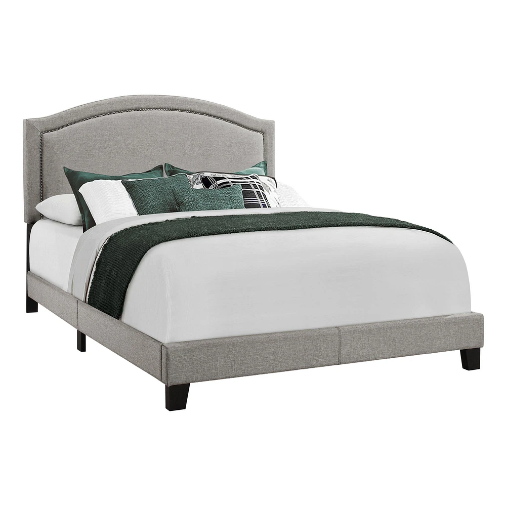 Arched Elegant Nailhead Trim Bed Frame - Queen