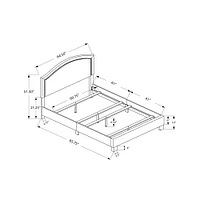 Arched Elegant Nailhead Trim Bed Frame - Queen